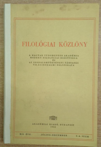 Filolgiai Kzlny XII. vf. jlius-december 3-4. szm