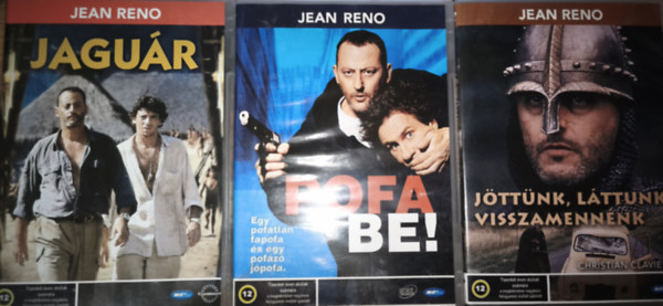 3db Jean Reno f�szerepl�s�vel k�sz�lt film DVD-n - Jagu�r, Pofa be!, J�tt�nk, l�ttunk, visszamenn�nk