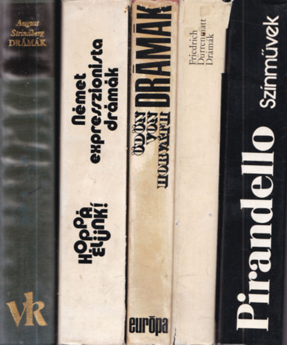 5 db dr�magy�jtem�ny: August Strindberg dr�m�k + N�met expresszionista dr�m�k + �d�n von Horv�th dr�m�k + Friedrich D�rrenmatt dr�m�k + Pirandello sz�nm�vek