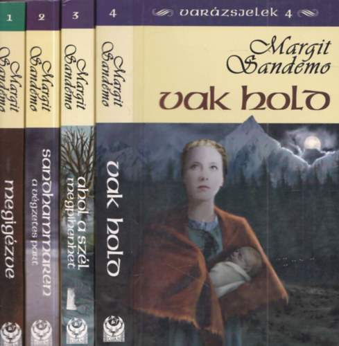 4 db Margit Sandemo fantasy: Vak Hold + Ahol a sz�l megpihenhet + Sandhammaren - A v�gzetes part + Megig�zve