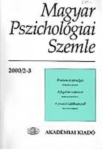 Magyar Pszicholgiai Szemle 2002/3.