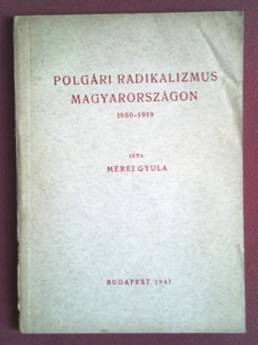 Mrei Gyula - Polgri radikalizmus Magyarorszgon 1900-1919