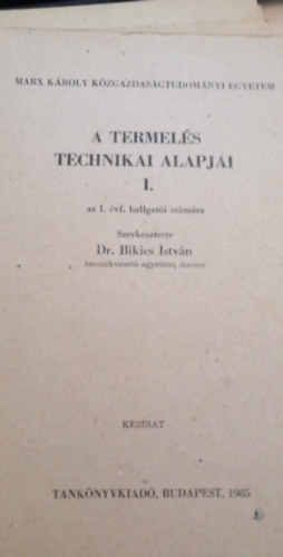 A termels technikai alapjai I