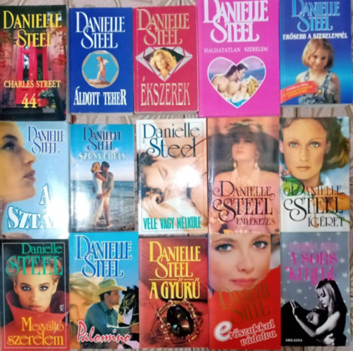 Danielle Steel knyvcsomag (15 db) Charles street 44 / ldott teher / kszerek / Halhatatlan szerelem / Ersebb a szerelemnl / A sztr / Szenvedly / Vele vagy nlkle / Emlkezs / gret / Megvlt szerelem / Palomino / A gyr /