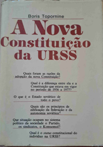A Nova Constituicao da URSS (A Szovjetuni j alkotmnya - portugl)
