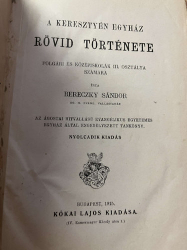 A keresztyn egyhz rvid trtnete