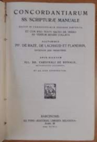 Editorial Librera Religiosa - Concordantiarum ss. cripturae manuale