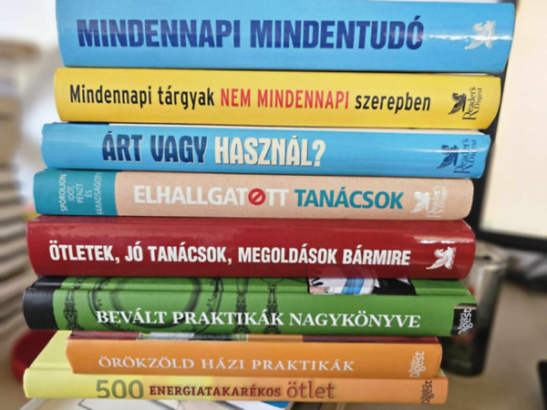 8db Reader's Digest album: Bevlt praktikk nagyknyve+ 500 energiatakarkos tlet+ rkzld hzi praktikk+ tletek, jtancsok, megoldsok brmire+ Elhallgatott tancsok+ rt vagy hasznl?+ Mindennapi trgyak, nem mindennapi szer