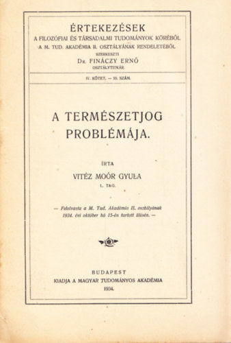A termszetjog problmja