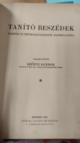 Tan�t� besz�dek - tan�t�k �s n�pnevel� el�ad�k haszn�lat�ra