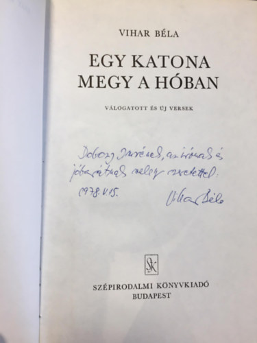 Egy katona megy a h�ban