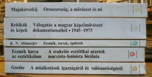 Afanaszjev, Nyikolajnyikolajevics, Goethe, Tth Mikls Majakovszkij - 5 db Mvszet s elmlet: A malkotsok igazsgrl s valszersgrl; Eszmk harca az eszttikban; Eszmk, tervek, pletek (Szovjet ptszet, 1917-1932); Kritikk s kpek 1945-1975; Oroszorszg, a mvszet s mi