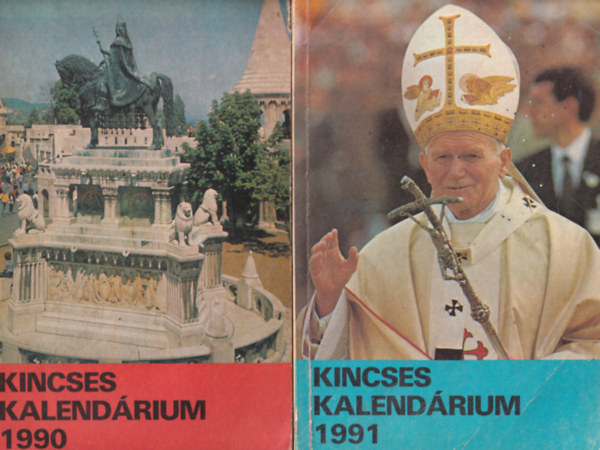 4 db Kincses Kalendrium: 1990, 1991, 1995, 1999. vfolyamok.
