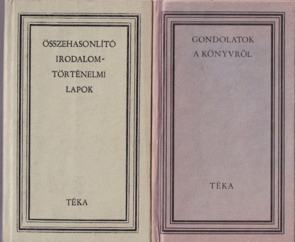 2 db Irodalomtrtneti knyv: Gondolatok a knyvrl, sszehasonlt irodalomtrtnelmi lapok
