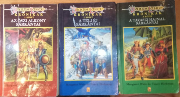 3 db DragonLance krnikk: 1. - 3. :Az szi alkony srknyai + A tli j srknyai + A tavaszi hajnal srknyai