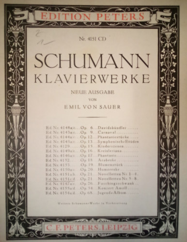 Schumann Klawierwerke Nr. 4151 CD