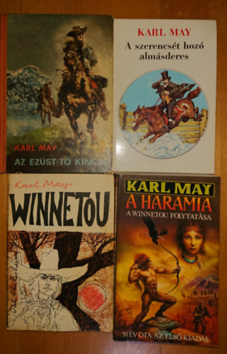 4 ifjsgi knyv May Krolytl: Az Ezst-t kincse, A szerencst hoz almsderes, Winnetou, A haramia