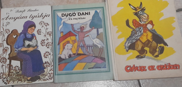 3 meseknyv: Petfi S.: Anym tykja (kemnytbls lapozgat), Dug Dani s pajtsai (Elmesli Z. Tbori Piroska), Ana Tudoras: Cirkusz az erdben