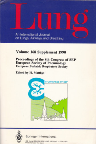 H. Matthys - Lung - An International Journal on Lungs, Airways, and Breathing - Vol. 168 Suppl. 1990 (A tüdő - angol nyelvű)