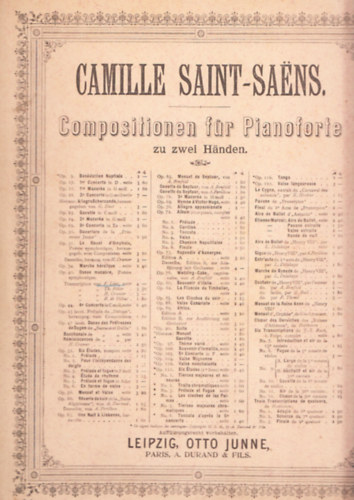 Camille Saint-Saens - Compositionen fr Pianoforte zu zwei handen (zongorra)
