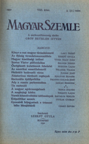 Magyar Szemle 1930-31. (7 szm egybektve)