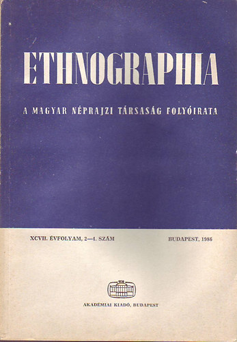 Etnographia 1986/2-4.
