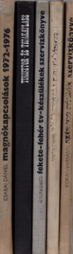 5 db elektronika k�nyv egy�tt: Magn�kapcsol�sok 1972-1976, Trisztor- �s triakatlasz, Fekete-feh�r tv-k�sz�l�kek szerv�zk�nyve, R�di�-magn�k szerv�zk�nyve II, Sztereo r�di�k szerv�zk�nyve.