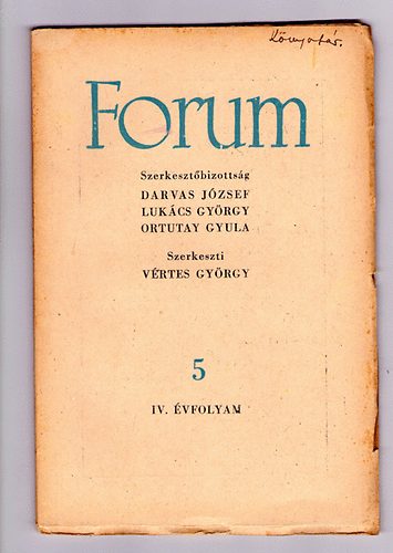 Vrtes Gyrgy - Forum (folyirat) 1949 mjus