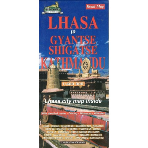 Lhasa to Gyantse Shigatse Kathmandu - Road Map (trkp)