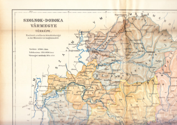 Szolnok-Bodoka Vrmegye trkpe (1900 krl, nll lap)