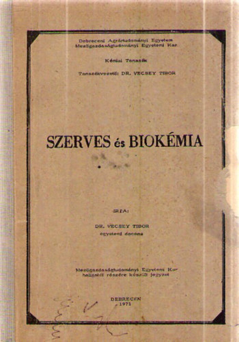 Szerves s biokmia