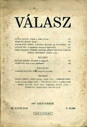 V�lasz VII. �vf. 1. sz�m 1947 jan.