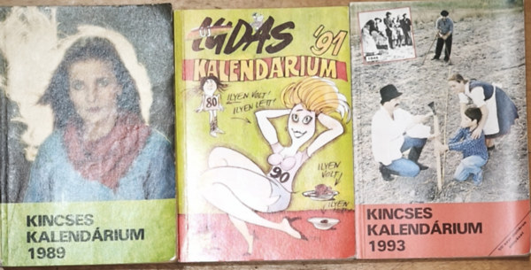 3db retro kalend�rium - Kincses Kalend�rium 1989, Kincses Kalend�rium 1993. �j Tud�s kalend�rium 1991