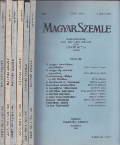 6db Magyar Szemle: 1939/februr+prilis+mjus+jnius+jlius+augusztus