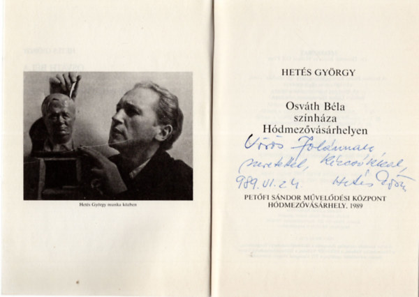 Osv�th B�la sz�nh�za H�dmez�v�s�rhelyen- dedik�lt