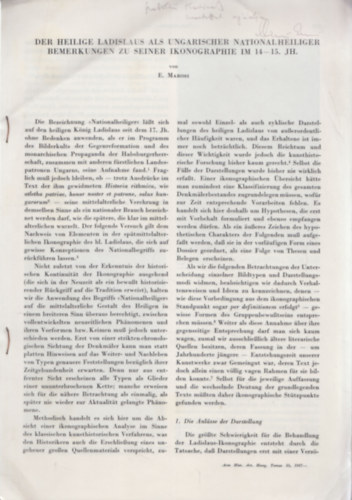 Der heilige Ladislaus als ungarischer Nationalheiliger Bemerkungen zu seiner Ikonographie (dediklt)
