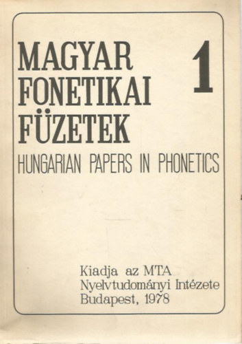 Magyar fonetikai fzetek 1.