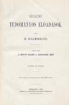 H. Helmholtz - Npszer tudomnyos eladsok