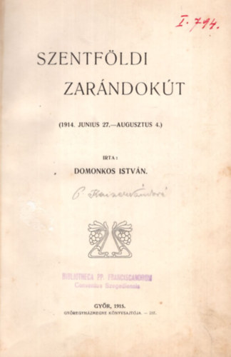 Szentfldi zarndokt