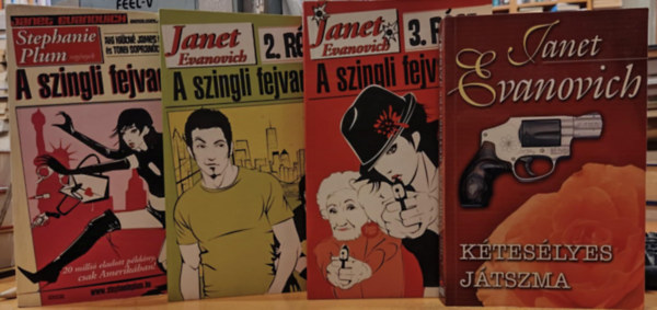 4 db Janet Evanovich: A szingli fejvadsz 1-3. (I-III.) + Kteslyes jtszma