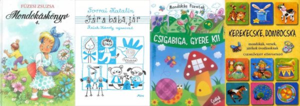 4 db mondksknyv: Jr a baba, jr + Csigabiga, gyere ki!  + Mondksknyv 4. + Kerekecske, dombocska