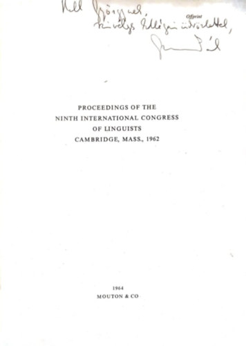 Paul L. Garvin - Proceedings of the Ninth International Congress of Linguists
