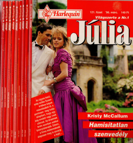 10 db Jlia magazin 121-130. fzet ( Hamistatlan szenvedly-Testre szabott boldogsg-Adam angyala-nkntes lovag-Ma nekem, holnap neked-rad dallamok-Az elrabolt menyasszony-Szerelem zldben-Engedj a zsarolsnak!- Pntek, tizenharmadika