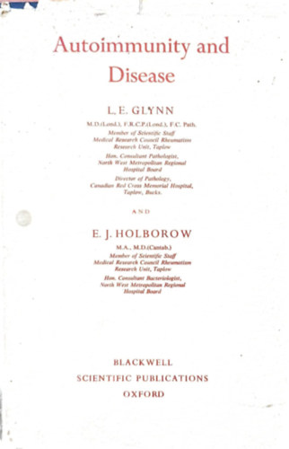 E.J. Holborow L.E. Glynn - Autoimmunity and Disease - Autoimmunits s betegsgek