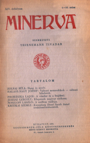 Thienemann Tivadar (szerk.) - Minerva 1935-1936. XIV-XV. évfolyam (teljes, egybekötve)