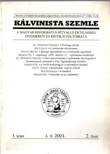 Klvinista Szemle I. ktet 2001. 2. fzet