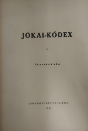 Jkai-kdex I. - Hasonms-kiads