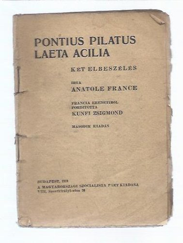 Pontius pilatus - Laeta acilia (Kt elbeszls)