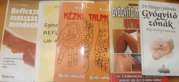 6 db Gygyt znk (Talp- s tenyrmasszzs); Gygyt masszzs otthon; Talpkontroll; Kzkontroll; Egszsg a jvben (Reflexolgia); Reflexzna-masszzs mindenkinek