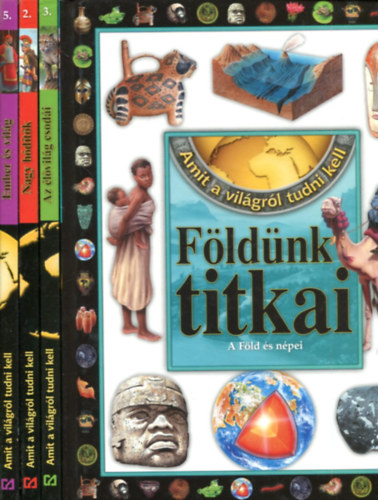 4 db "Amit a vil�gr�l tudni kell" k�tet: F�ld�nk titkai - Nagy h�d�t�k - Ember �s vil�g - Az �l�vil�g csod�i